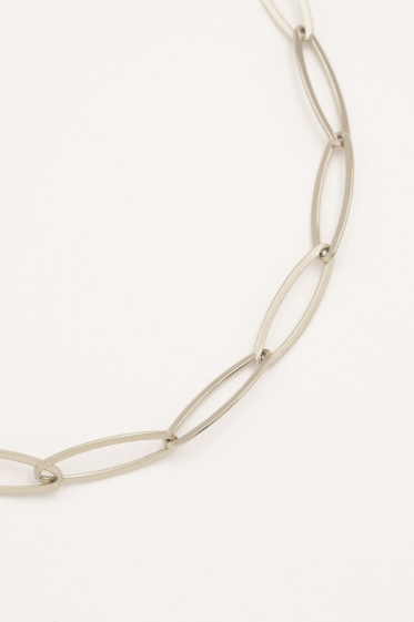 Wholesaler Bohm - Iska necklace - elongated oval mesh, ideal for charms
