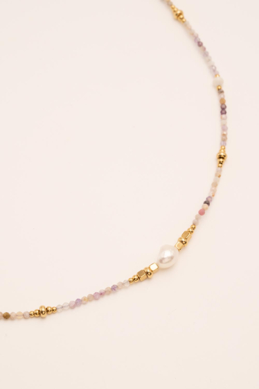 Wholesaler Bohm - Lionel bracelet - elastic, freshwater pearl and natural stones