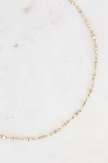 Wholesaler Bohm - Necklace - 2-grain mesh and diamond rings