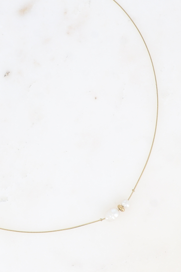 Wholesaler Bohm - Necklace - fine snake mesh and freshwater pearls