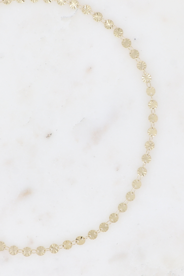 Großhändler Bohm - Halskette – sternförmig gehämmerte runde Glieder und ovale Ringe