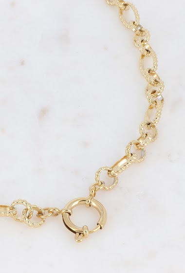 Großhändler Bohm - Goldgerillte Karabiner-Halskette