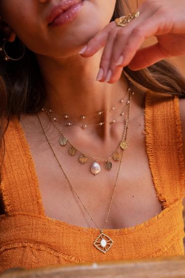 Wholesaler Bohm - Novalie necklace - zebra pendants and natural stone
