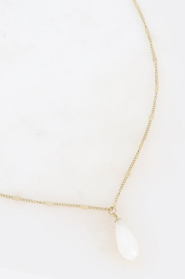 Großhändler Bohm - Olina-Halskette – Tropfenanhänger aus Naturstein