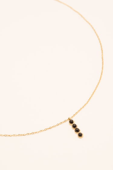 Wholesaler Bohm - Gold Oracio necklace with natural stone