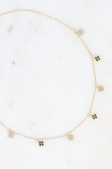 Großhändler Bohm - Halskette – Kleequasten, besetzt mit Zirkoniumoxiden