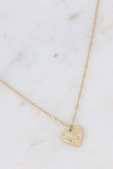 Wholesaler Bohm - Necklace - radiant heart pendant and zirconium oxide