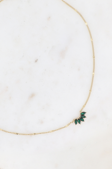 Wholesaler Bohm - Necklace - crystal leaf pendant