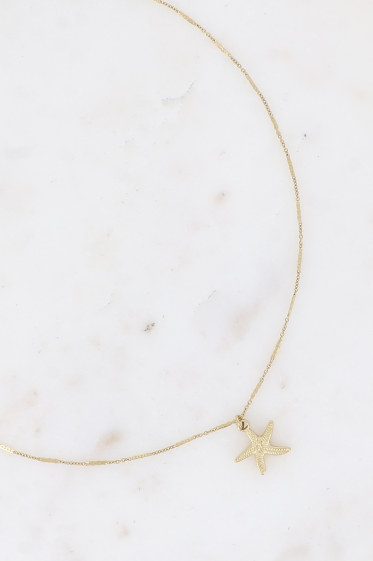Wholesaler Bohm - Necklace - starfish pendant with striated lines