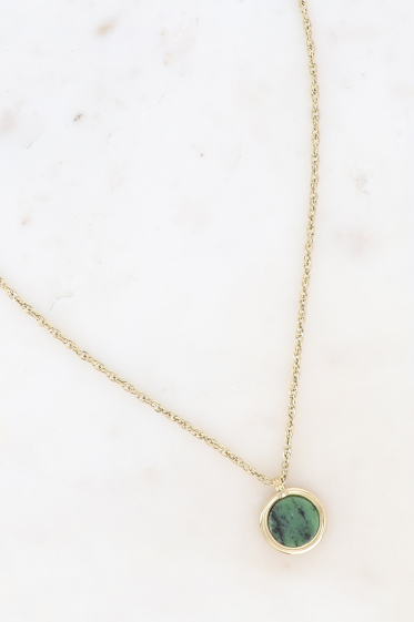 Wholesaler Bohm - Necklace - round pendant and round semi precious stone