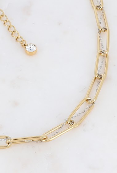 Großhändler Bohm - Goldene Penellie-Halskette und Rhodiumkette