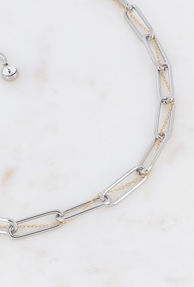 Wholesaler Bohm - Pénellie rhodium necklace and golden chain