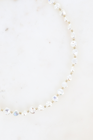 Grossiste Bohm - Collier - perles en résine blanche