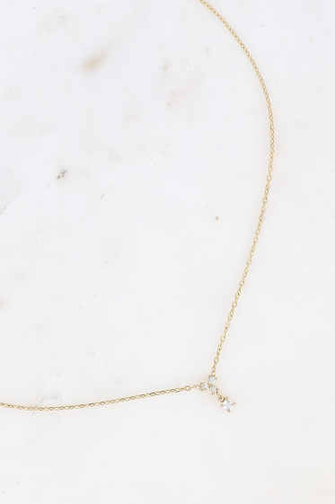 Wholesaler Bohm - Y necklace - small pendant with zirconium oxides