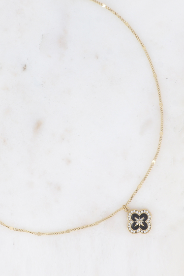 Wholesaler Bohm - Precius necklace - enameled clover, star and zirconium oxides