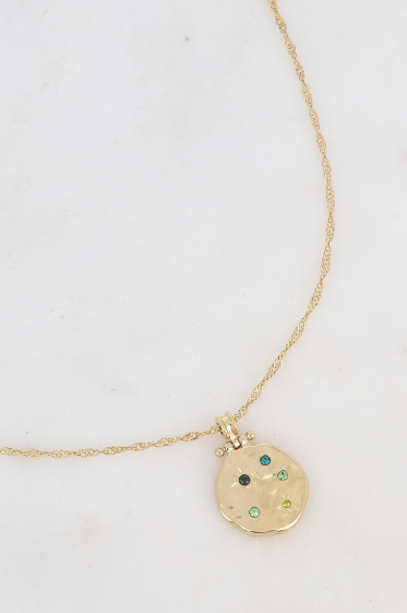 Wholesaler Bohm - Shanna necklace - twisted mesh, medallion with zirconium oxides