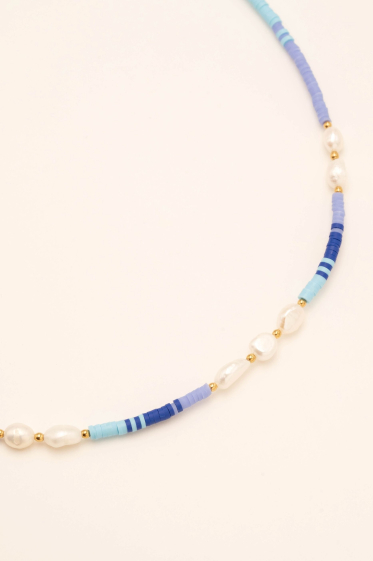 Großhändler Bohm - Sinéad-Halskette – Halsband, Süßwasserperlen und Heishi-Perlen