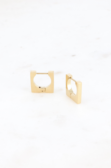 Wholesaler Bohm - Hoop earrings - stainless steel square ring
