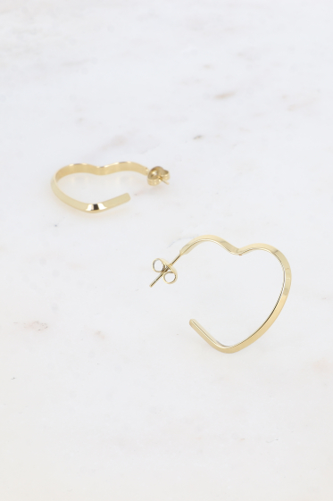 Wholesaler Bohm - Hoop earrings - 26mm heart ring