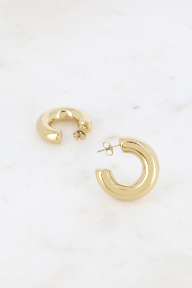 Wholesaler Bohm - Hoop earrings - 30mm thick stainless steel ring