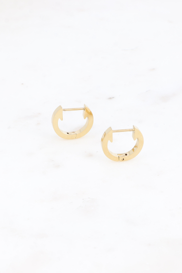 Wholesaler Bohm - Hoop earrings - oval stainless steel ring