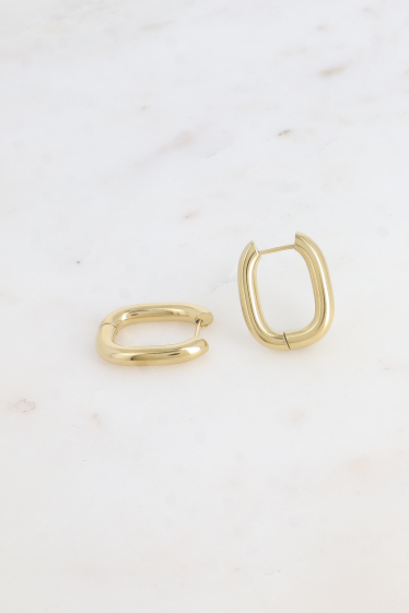 Wholesaler Bohm - Hoop earrings - oval rectangle ring