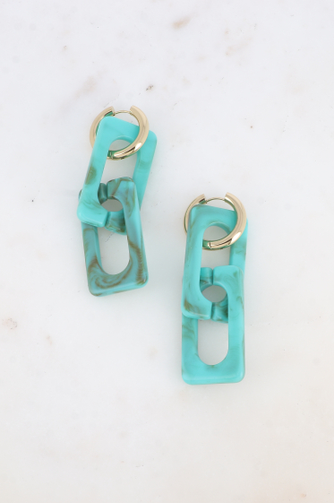 Wholesaler Bohm - Hoop earrings - rectangular acetate rings