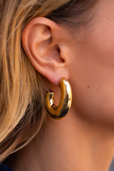 Wholesaler Bohm - Domed hoop earrings