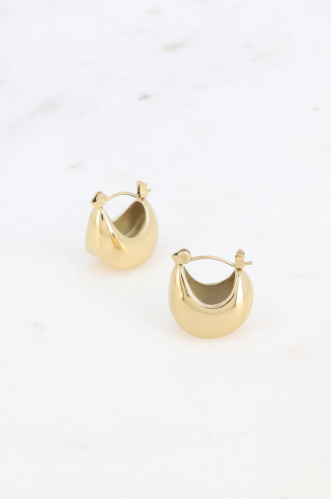 Wholesaler Bohm - Ratchet hoop earrings - curved basket