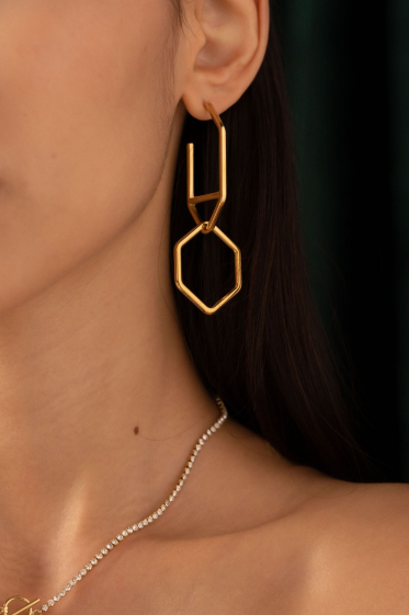 Wholesaler Bohm - Djoline hoop earrings - geometric shapes