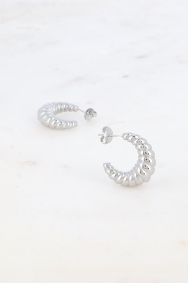 Wholesaler Bohm - Hoop earrings - curved 23mm