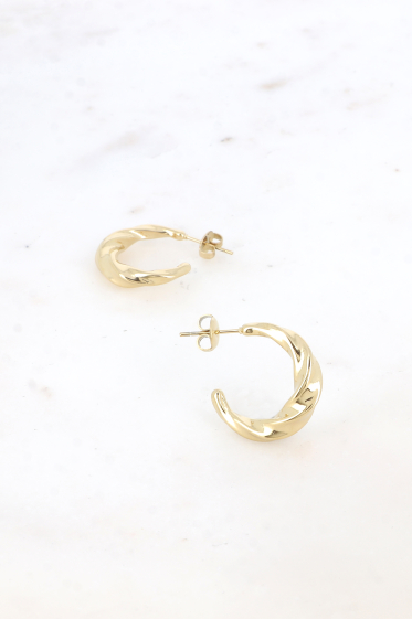 Wholesaler Bohm - Hoop earrings - twisted ring 23mm