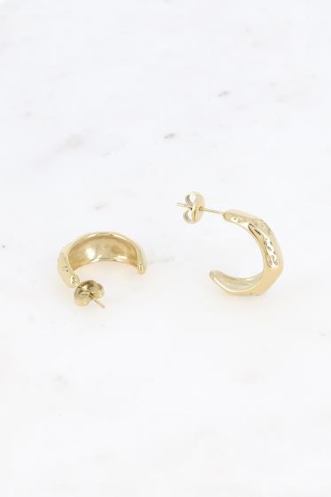 Wholesaler Bohm - Hoop earrings - curved 23mm