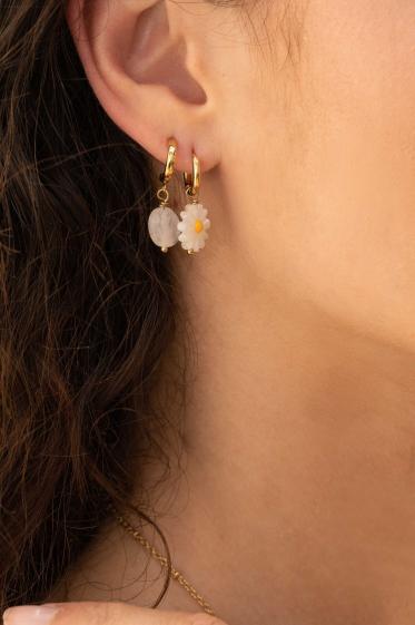 Wholesaler Bohm - Marguerite hoop earrings