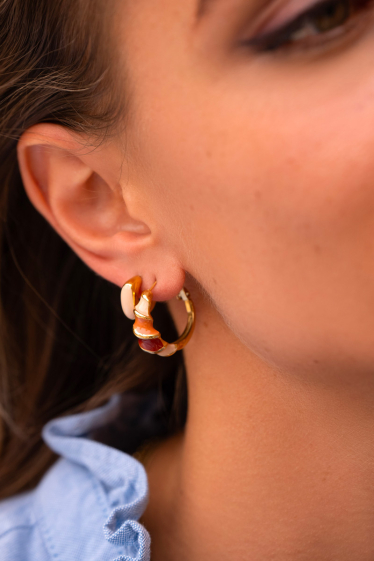 Wholesaler Bohm - Samara hoop earrings - enameled twist