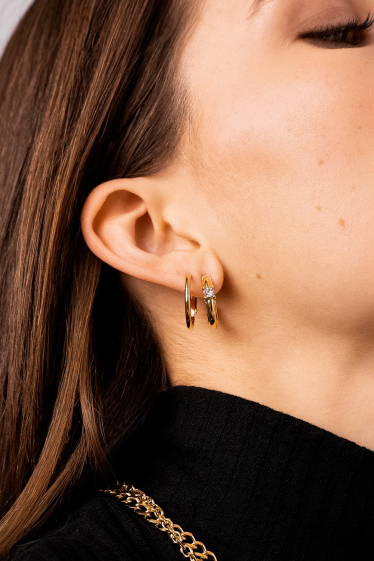 Wholesaler Bohm - Sana XS hoop earrings - stainless steel, smooth ring 2 cm