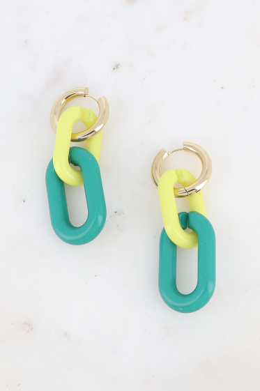 Wholesaler Bohm - Stanley hoop earrings - double colored resin ring