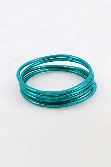 Wholesaler Bohm - Thin ocean blue Buddhist bangle - without mantra