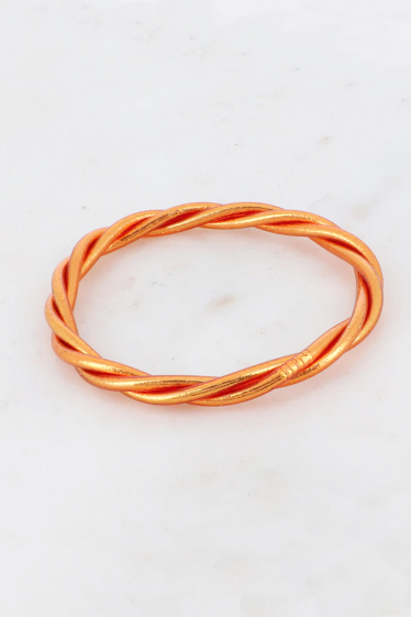 Wholesaler Bohm - Dark copper Twisted Buddhist bangle