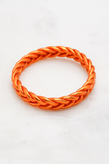 Wholesaler Bohm - Orange braided Buddhist bangle
