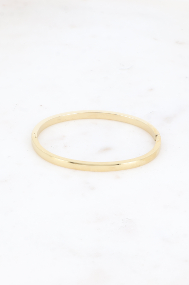 Wholesaler Bohm - Stainless steel bangle - rectangular ring 4 mm