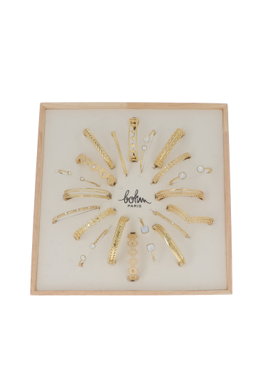 Wholesaler Bohm - Kit of 20 stainless steel bangles - gold - free display