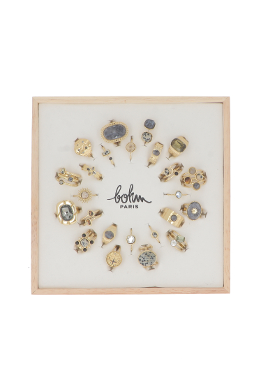 Großhändler Bohm - Set mit 24 goldenen, beigen und grauen Ringen – KOSTENLOSE AUSSTELLUNG
