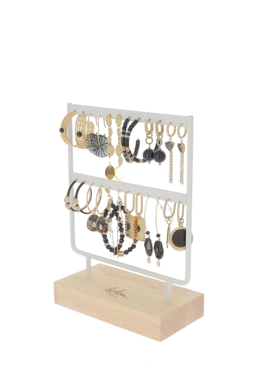 Wholesaler Bohm - Kit of 24 earrings - black gold - average price of €8/pr - free display
