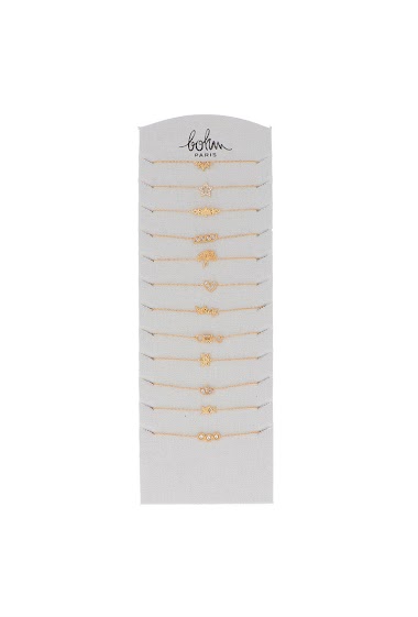 Grossiste Bohm - Kit de 24 bracelets - doré blanc