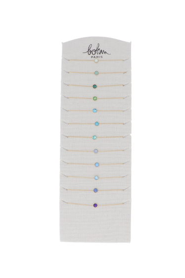 Grossiste Bohm - Kit de 24 bracelets Sohan - doré bleu mix - présentoir offert