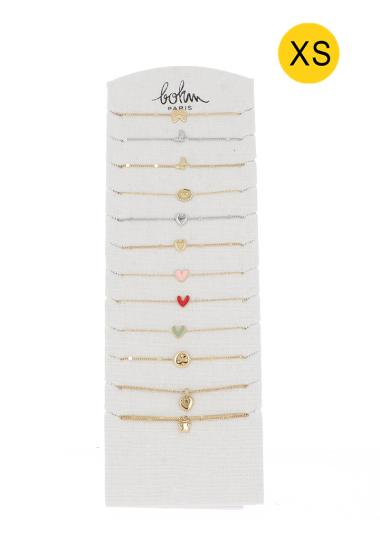 Grossiste Bohm - Kit de 24 bracelets XS - papillon et coeur