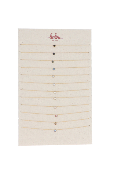 Wholesaler Bohm - Set of 24 Sohan necklaces - mix of beige/black - Display offered
