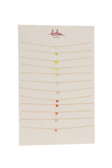 Wholesaler Bohm - Set of 24 Sohan necklaces - colors of sunset - Display offered