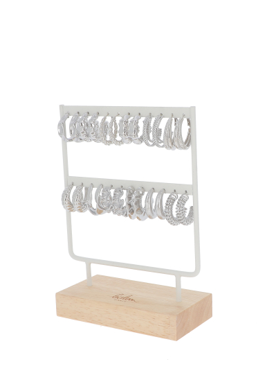 Wholesaler Bohm - Kit of 24 stainless steel hoop earrings - gold - free display
